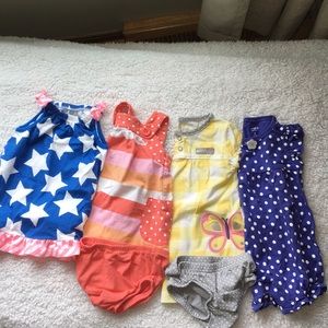 Baby girl 3-6 months used casual dress and romper